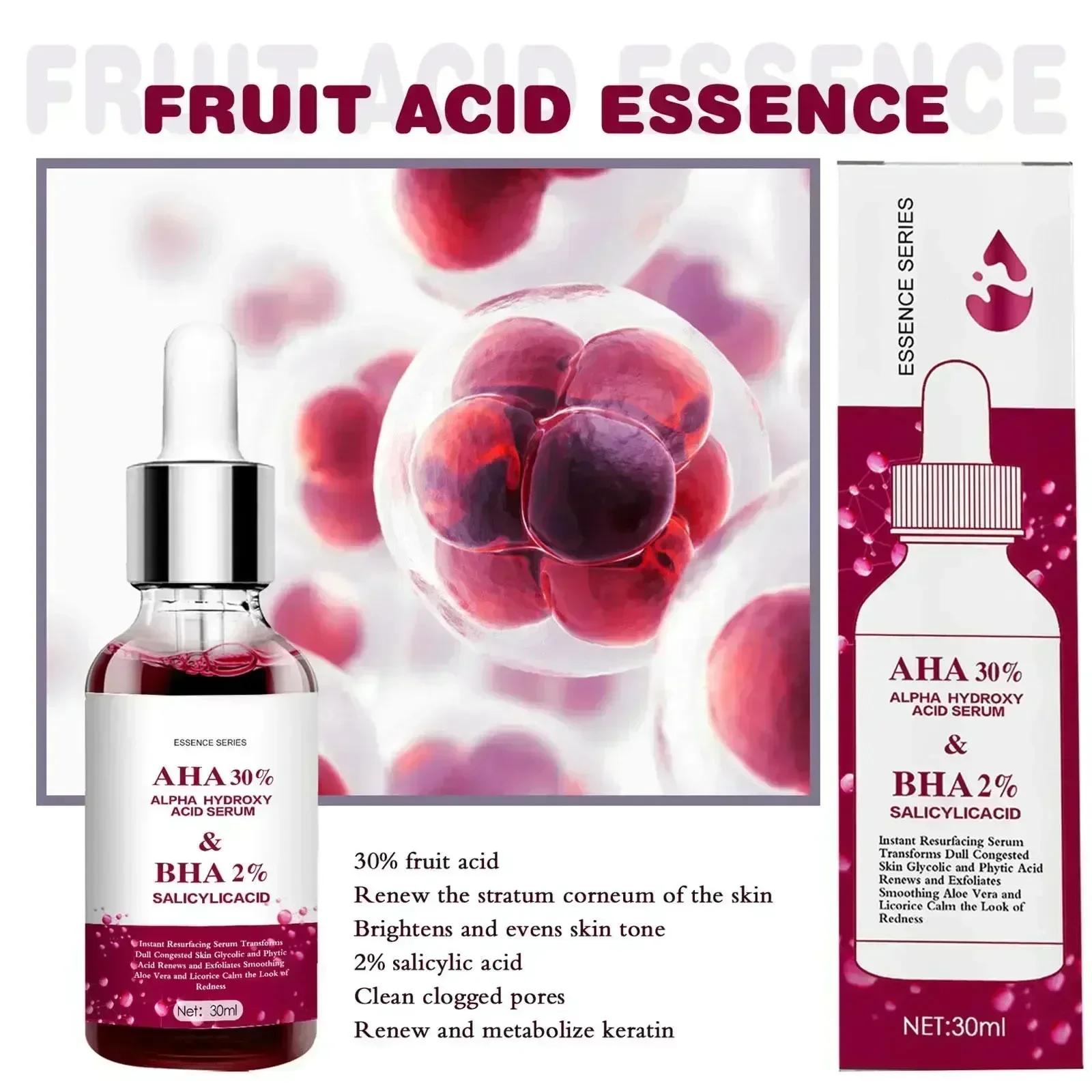 Shrink Pores Serum Salicylic Fruit Acid Face Remove Blackheads Oil Control Gel Whitening Moisturizing Smooth Skin Care - Image 4