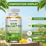 Saw Palmetto Capsules Men's Prostate Health, Hair Growth, Urinary Tract Health, Frequent Urination Natural, Dietary Supplement