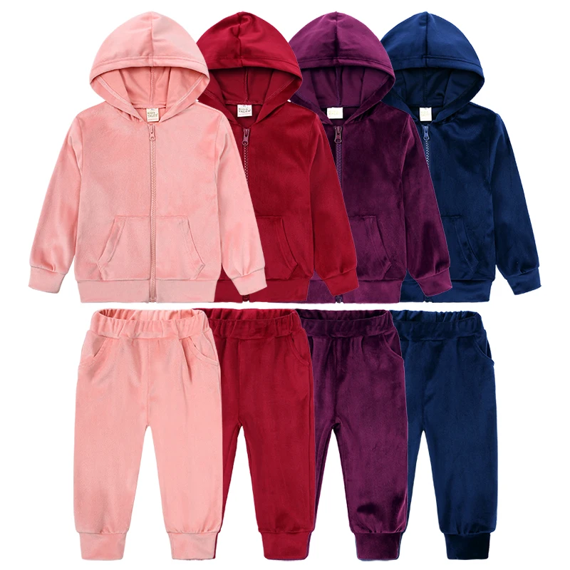 2025 Winter Kids Boys Girls Hoodies Velvet Suit Clothes Toddler Tracksuit Loosen Sweatshirt+Pants Sets Children Sports Outfits - Image 3