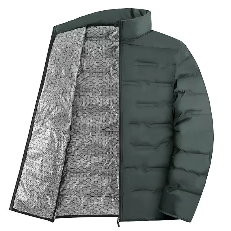 Graphene Self-heating Down Jacket Men Solid Windproof Pleated Down Jackets Stand Collar Classical Warm Winter Jackets Male - Image 5