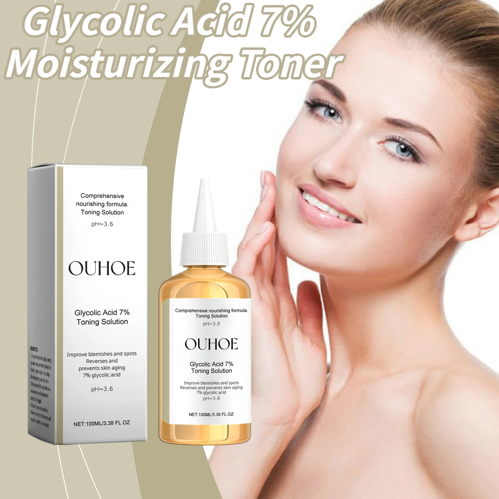 Glycolic Acid 7% Moisturizing Toner Remove Acne Improve Skin Condition Replenish Water Moisturize Skin Tender Skin&Toner Essence