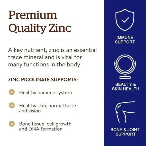 Fearathe Zinc Picolinate, Immune Health, 22 Mg, Antioxidant, Immune Health, Highly Absorbable Zinc Supplement - Image 4