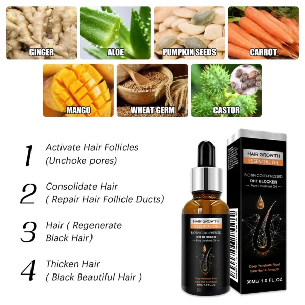 High Repurchase,Hair Growth Oil,Biotin DHT Blocker,Anti-Loss Shampoo,Boost Regrowth,Increase Production of Shampoo,hair Growth - Image 4