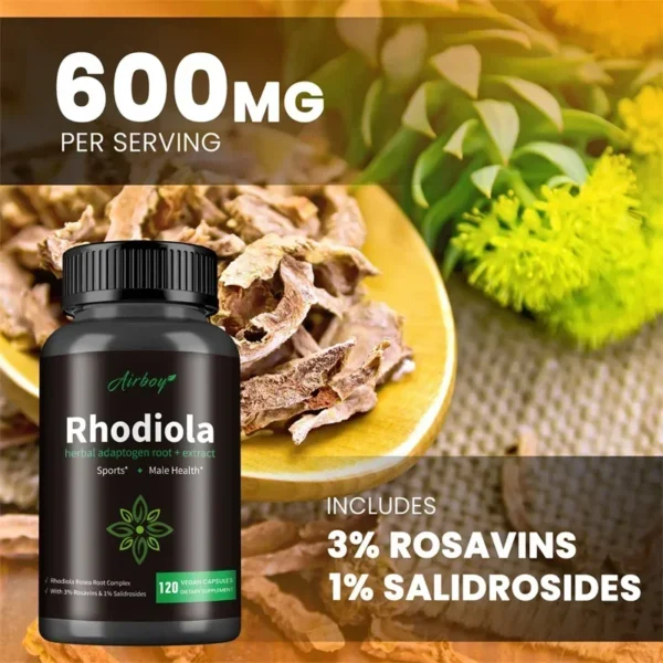 Rhodiola Rosea Supplements - Relieve Stress, Improve Mood, Increase Focus and Energy Supplement - Image 4