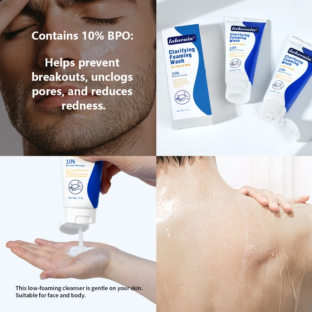 Acne Foaming Wash Benzoyl Peroxide 10% Maximum Antimicrobia Moisturizers reduces redness For Face & Body Skin Care Face Wash - Image 5