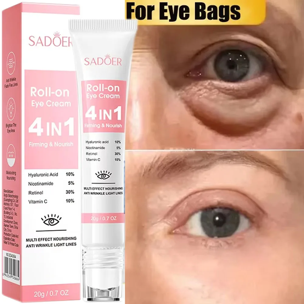 Instant Eye Bag Removal Cream Retinol Anti-Wrinkle Firming Skin Fade Fine Lines Anti Dark Circle Puffiness Brighten Eye skinCare