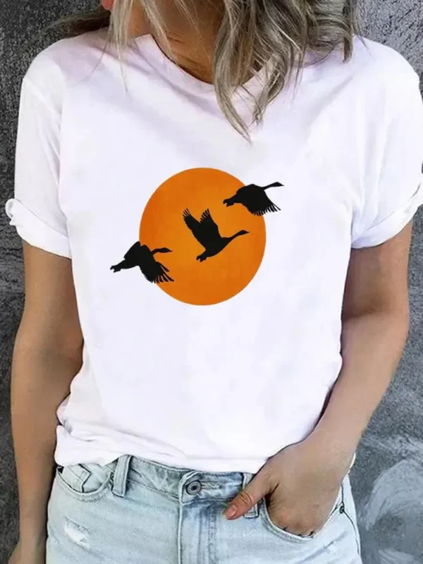 Clothes Women Butterfly Trend Lovely Cute Graphic Short Sleeve T-shirt Ladies Print T Shirt Fashion Basic Tee Top Clothing - Image 6
