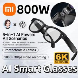 Xiaomi 6K AI Smart Glasses 800W Pixel Camera Bluetooth HD Call Voice Assistant Stereo Music Player Translate Photochromic Glasse