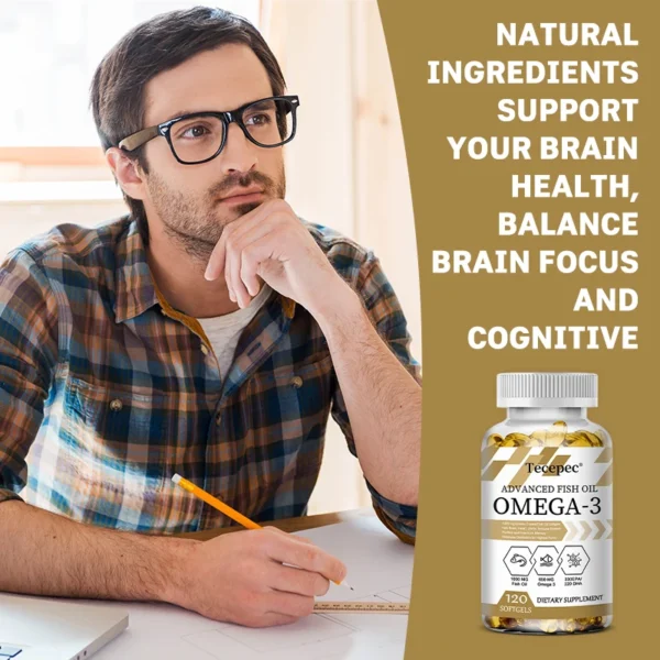 Advanced Fish Oil Omega 3 High Strength 1000 mg - Contains 330 mg EPA & 220 mg DHA - Fish Oil Omega 3 Supplement - Image 2