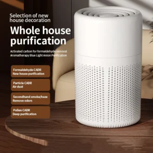 2024 New Portable USB Air Purifier Blue Anion Quickly Purifies the Environment and Can Add Essential Oils Low Noise Deodorizer