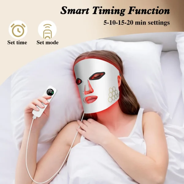 Hello Face LED Face Mask Light Therapy Red, Blue & Infrared Light Facial Skin Care Device with Eye Protection - Image 2