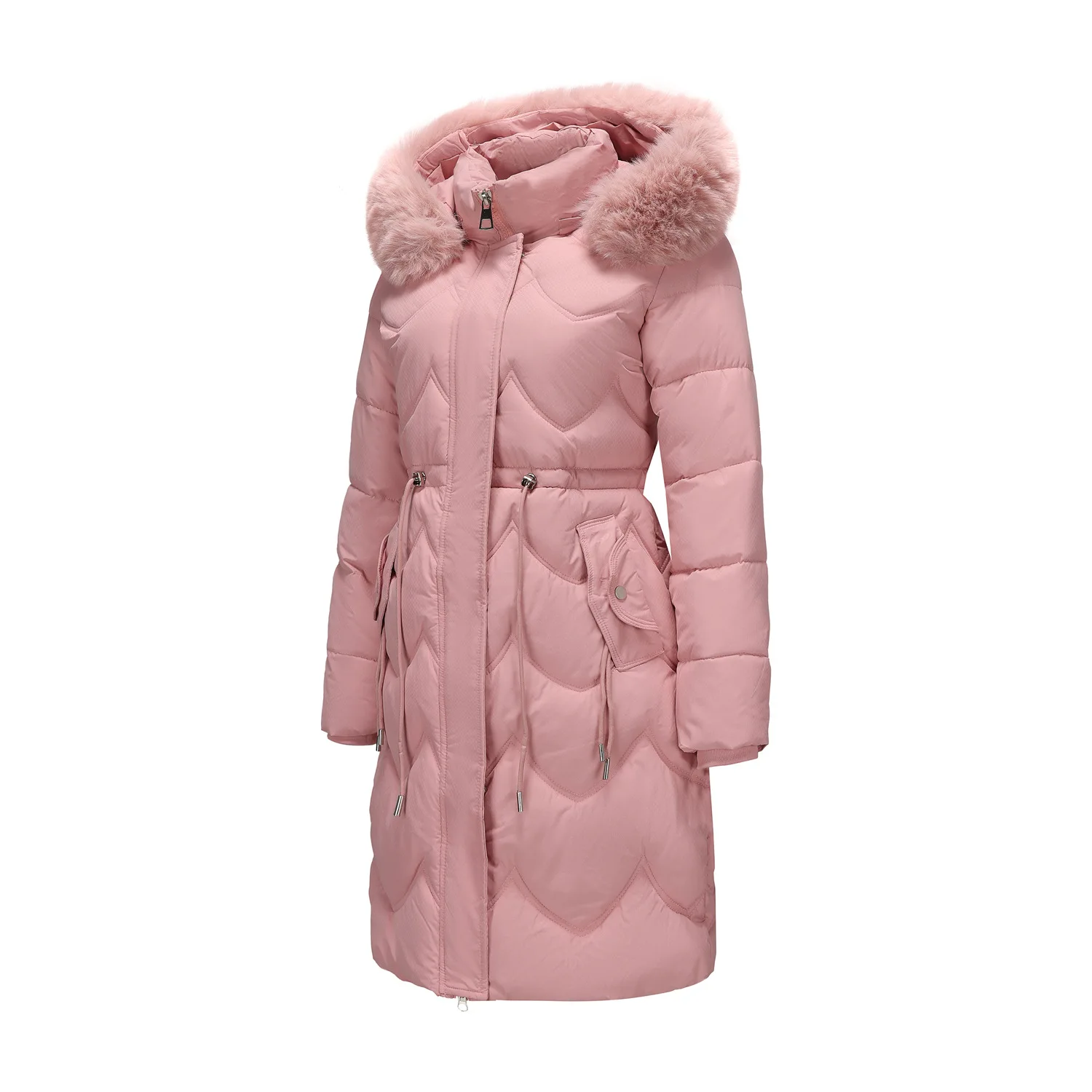 Women's Winter Down Jackets Coats Woman Clothes Large Size Fur Collar Mid Length Outerwears Padding Puffer Jacket Parkas HWY273 - Image 2