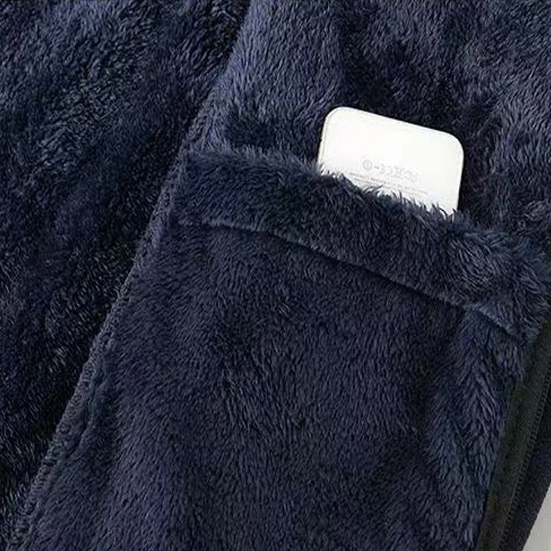 Men's Polar Fleece Jacket Winter Windproof Stand Collar Coat Zip-Up Thermal Fleece Lined Coats Casual Warm Outwear Men Clothing - Image 6