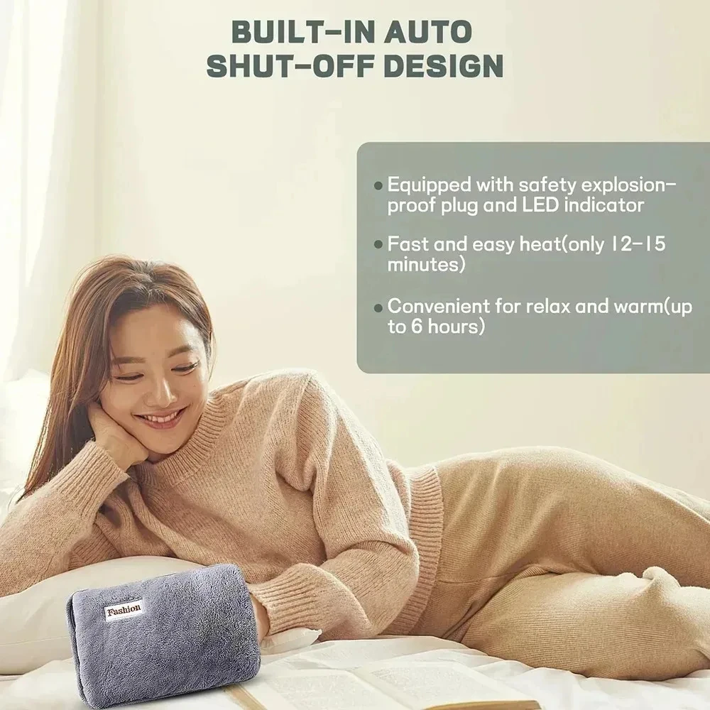 Rechargeable Hot Water Bottle Cute Electric Hand Warmer EU Plug Reusable Hot Compress Bag Heating Pad Hand Pocket Warmer - Image 5