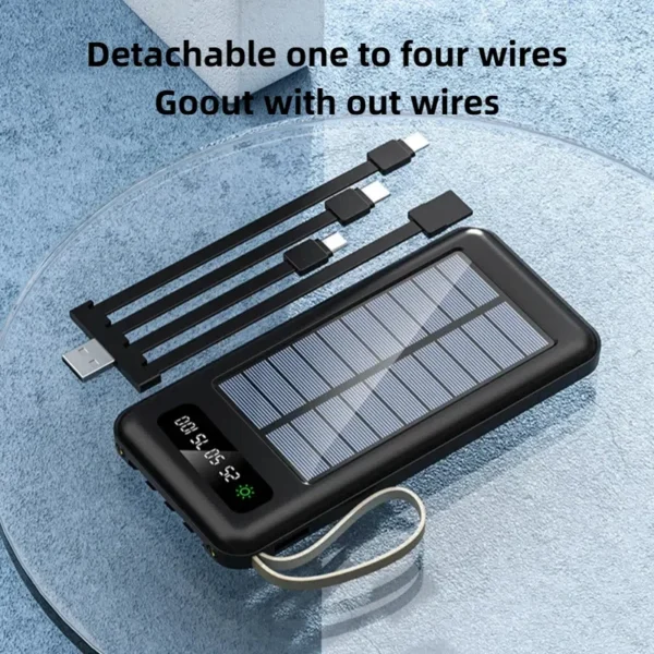 OnePlus Solar Power Bank 50000mAh Large Capacity Mobile Power Fast Charging Battery Dual USB 4 Cables For iPhone Samsung Huawei - Image 3