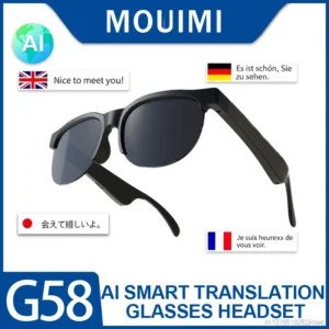 G58 AI Smart Sunglasses Earphones Support Multiple Languages Automatic Voice Translation Glasses for Travel Business Meeting