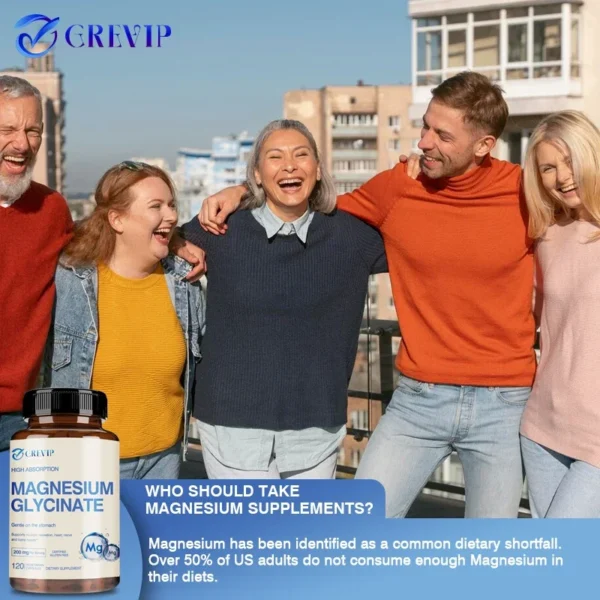 Magnesium Glycinate 200mg - Helps with Stress, Muscle, Sleep, Joints, Bones, Immune and Cardiovascular HealthSupplements - Image 4