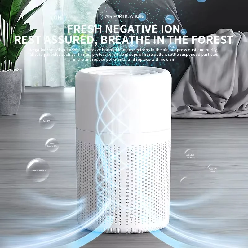 2024 New Portable USB Air Purifier Blue Anion Quickly Purifies the Environment and Can Add Essential Oils Low Noise Deodorizer - Image 2