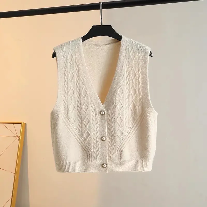 Spring and Autumn Knitted vest cardigan for women layered V-neck camisole slim fit sweater jacket for women sweater