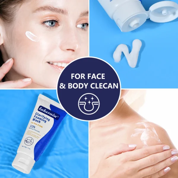 Acne Foaming Wash Benzoyl Peroxide 10% Maximum Antimicrobia Moisturizers reduces redness For Face & Body Skin Care Face Wash - Image 4
