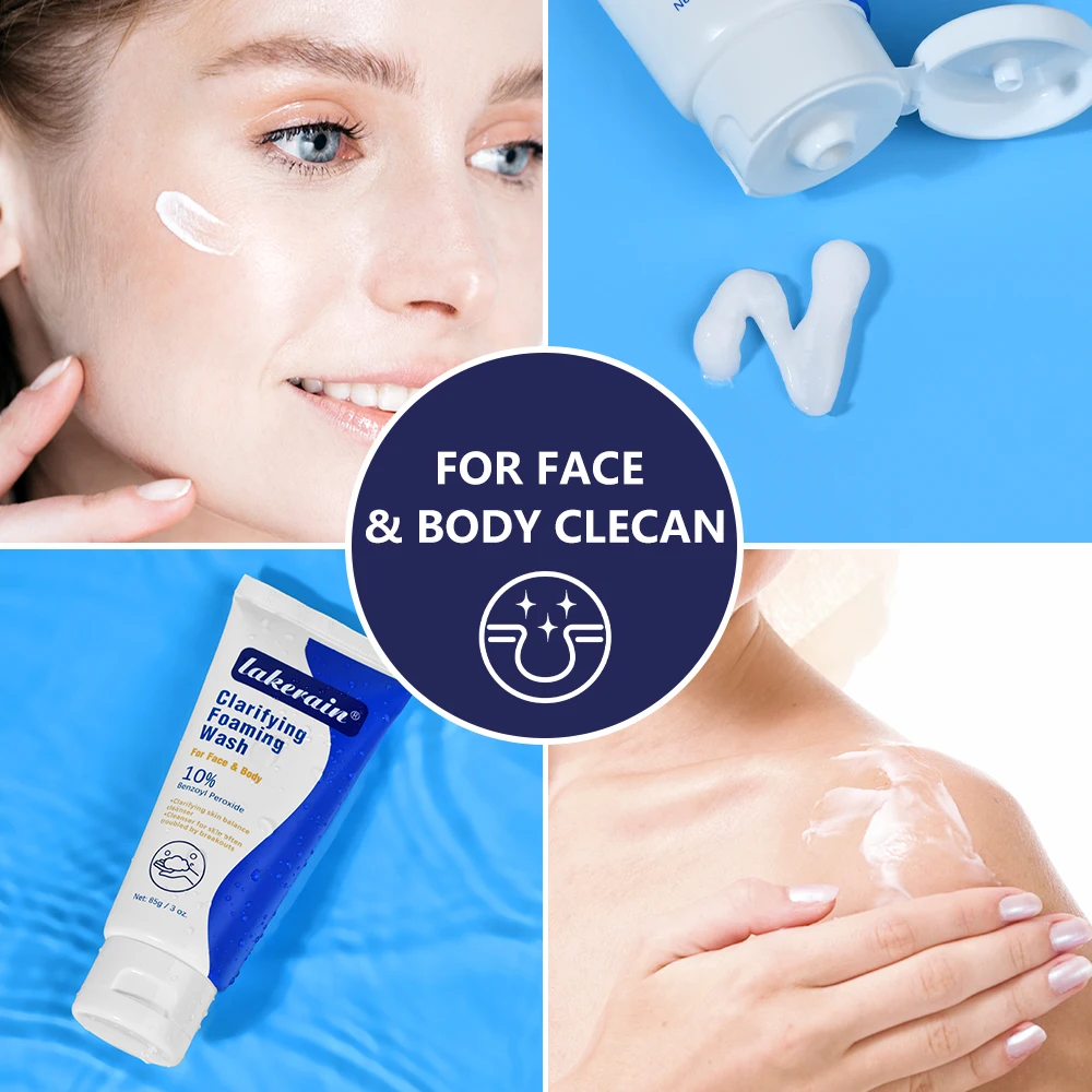 Acne Foaming Wash Benzoyl Peroxide 10% Maximum Antimicrobia Moisturizers reduces redness For Face & Body Skin Care Face Wash - Image 4