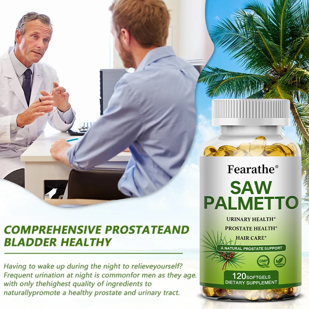 Saw Palmetto Capsules Men's Prostate Health, Hair Growth, Urinary Tract Health, Frequent Urination Natural, Dietary Supplement - Image 6