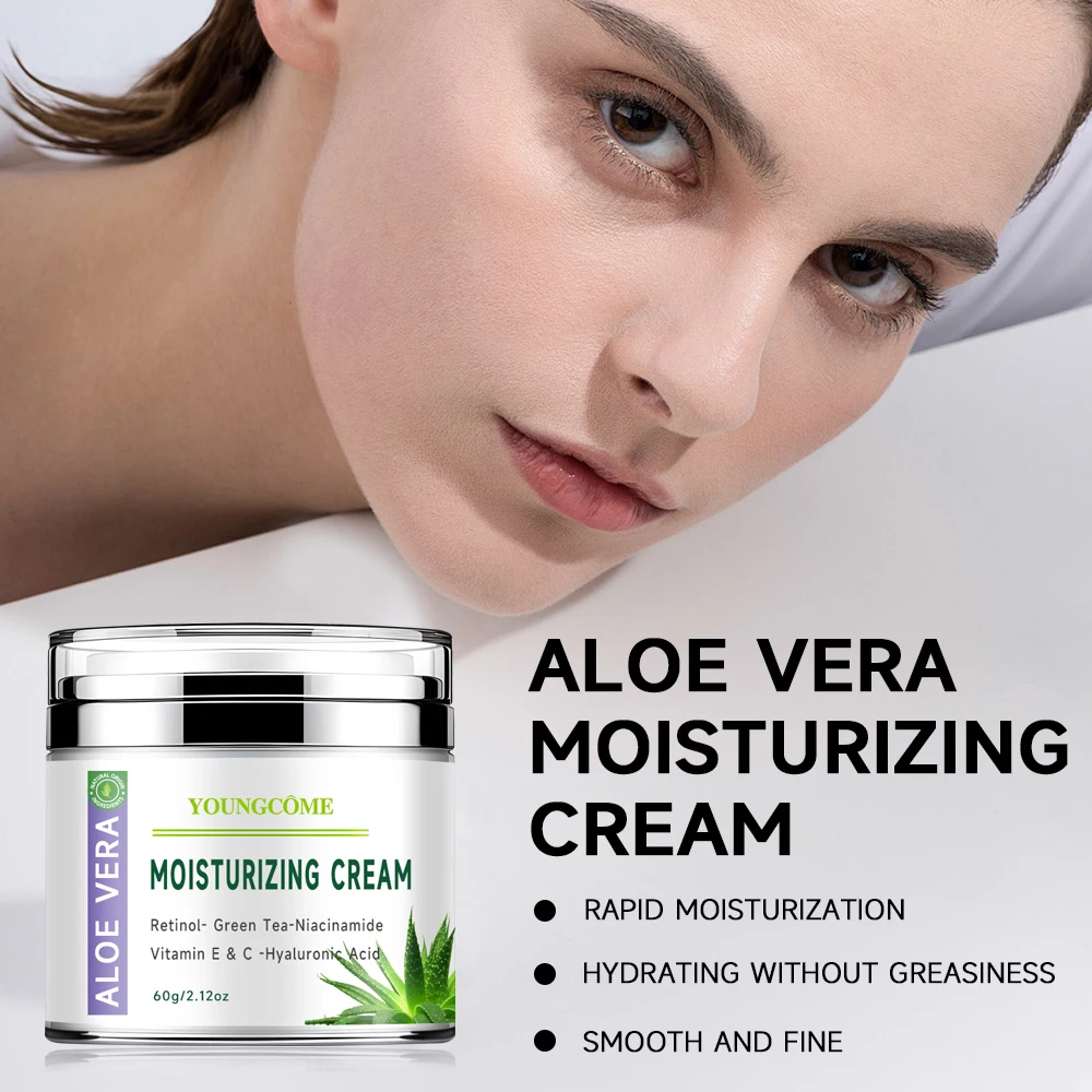 Aloe Vera Soothing, Deep Moisturizing, Multi-Functional Mild Formula Free of Alcohol, Mineral Oil,Anti-Aging Moisturizing Cream - Image 2
