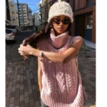 New Turtleneck Sleeveless Knitted Sweater Vest Women 2025 Autumn/Winter Casual Knitted Top Women Loose Tank Tops Loose Versatile