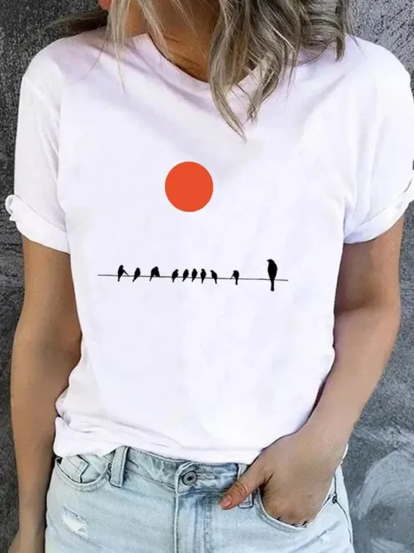 Clothes Women Butterfly Trend Lovely Cute Graphic Short Sleeve T-shirt Ladies Print T Shirt Fashion Basic Tee Top Clothing - Image 5