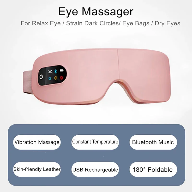 4D Eye Massager Smart Airbag Vibration Eye Care Instrument Hot Compress Bluetooth Eye Massage Glasses Fatigue anti-wrinkle Care - Image 2