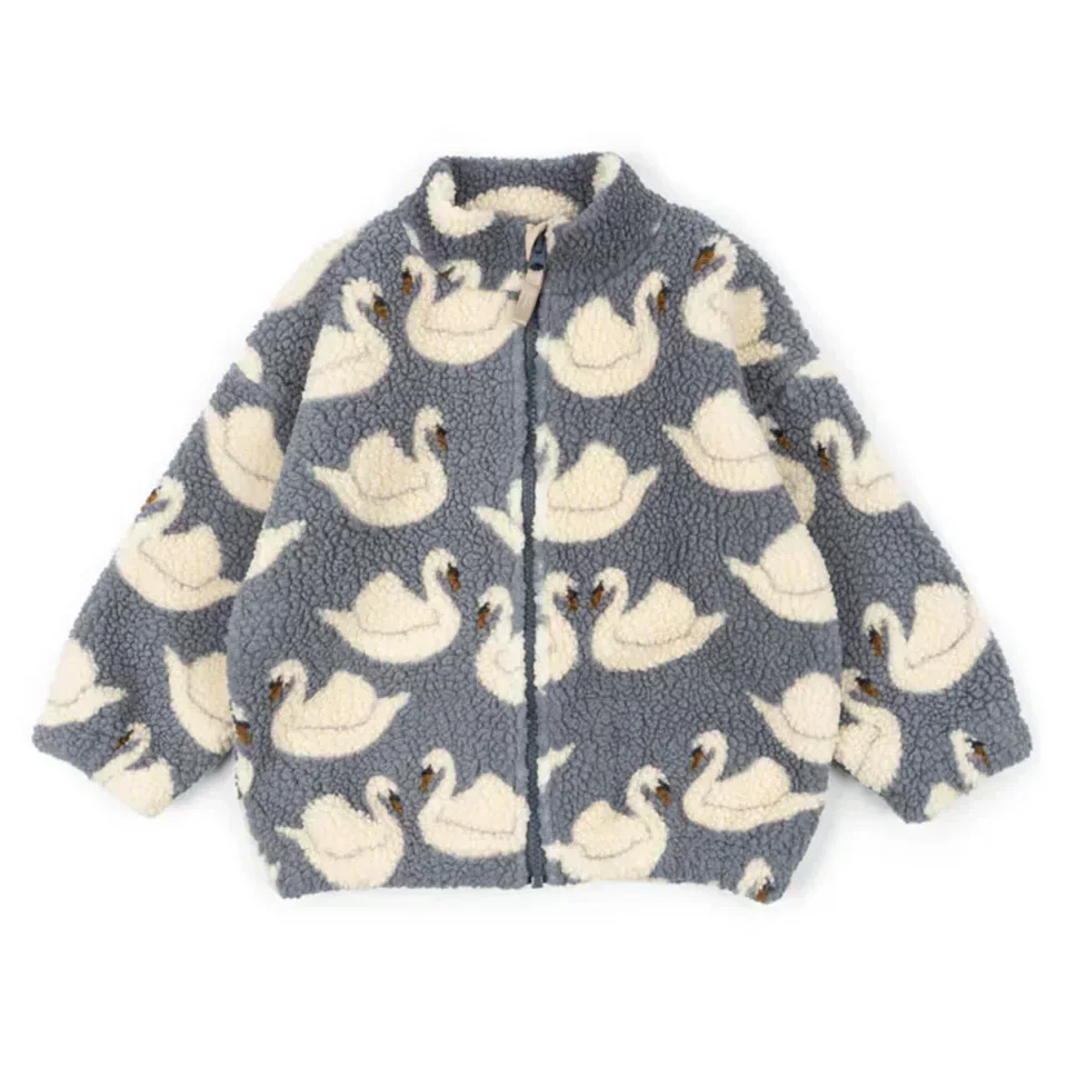 Konges Slojd Winter Baby Girls Boys Lambswool Cherry Jackets Kids Clothes Boys Sequin Cartoon Outerwear Children's Coats 1-9Yrs - Image 6