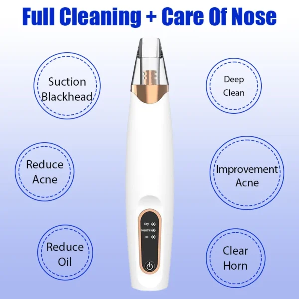 3 Levels Electric Blackhead Remover Facial Pore Cleaner Vacuum Suction Power Black Spots Pimple Rechargeable Acne Extractor Tool - Image 4