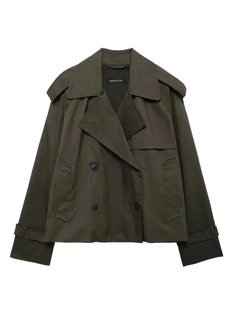 Solid Loose Leisure Women Jacket 2025Autumn Double-Breasted Jackets for Women Coat Women Casual New Outerwear - Image 2