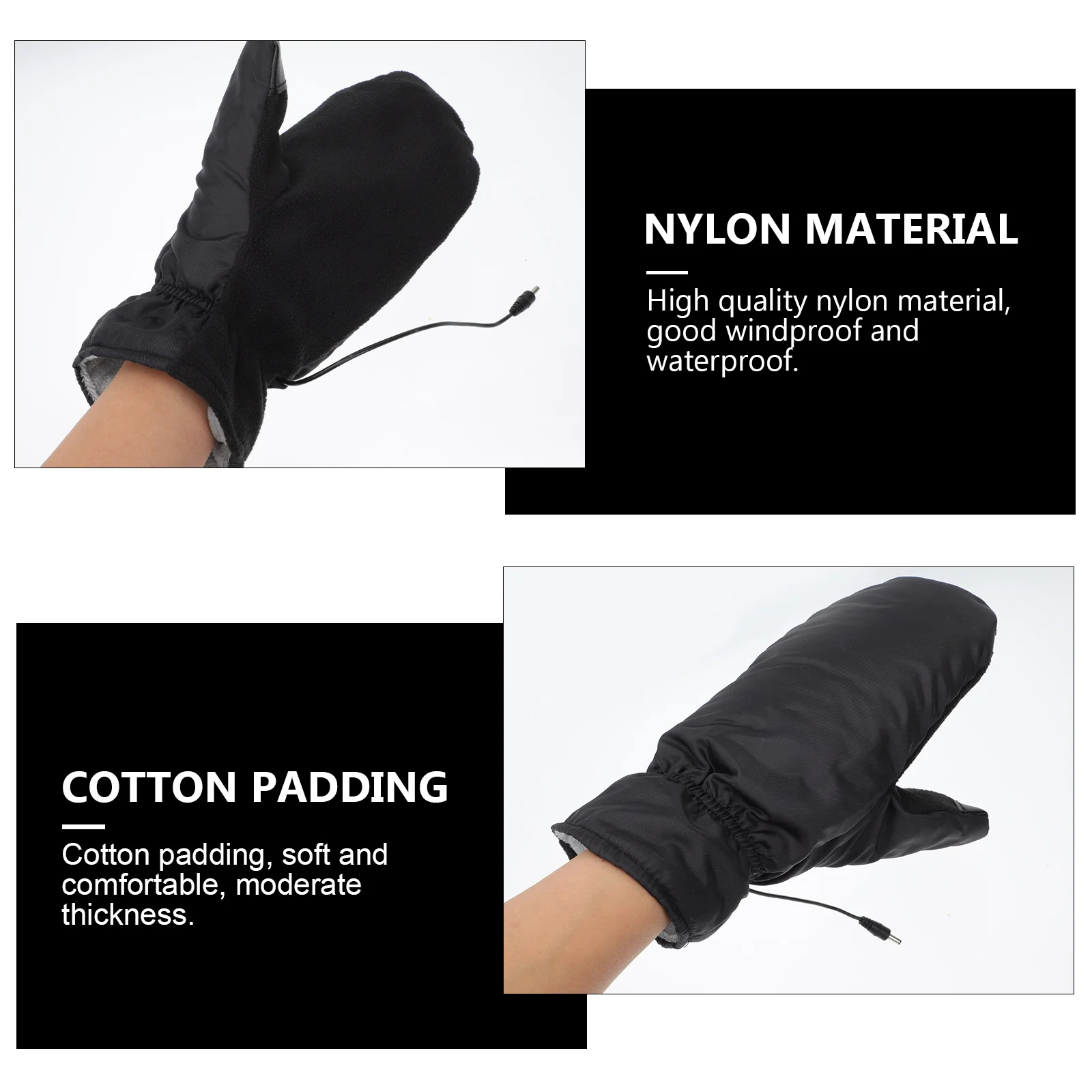 Outdoor Winter Heated Mittens Warm Electric Heated Cycling Skiing Gloves Thermal Motorcycle Glove Windproof Rechargeable USB - Image 3