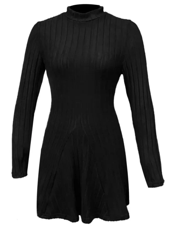 2025 New Fashion Dress Elegant Women Simple Slim Short Dress Solid Striped Long Sleeve Dress Round Neck Commute Street Dress - Image 6