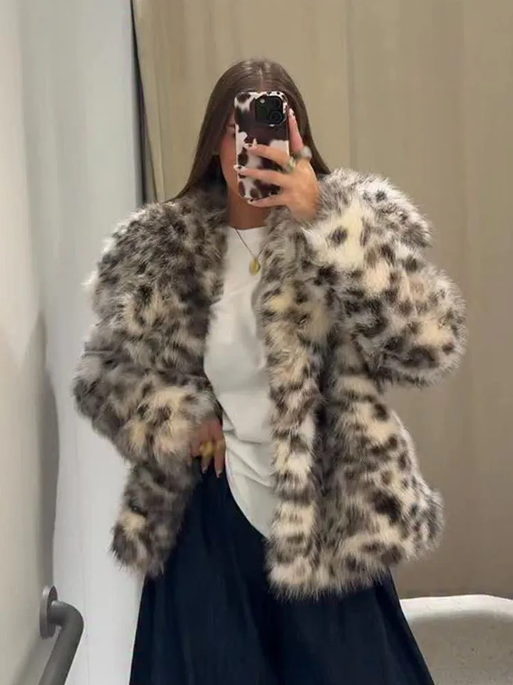HH Female Winter Elegant Warm Jackets Print Turn-Down Collar Pockets Single-Breasted Woman's Fashion Long Sleeves Coats Trendy - Image 2