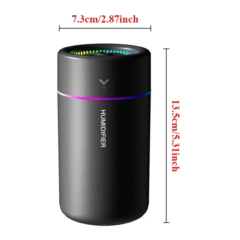 Car Air Humidifier 280ML Large Fog Volume Colorful Light Silent Aroma Diffuser Essential Oils Aromatherapy for Home Bedroom - Image 2