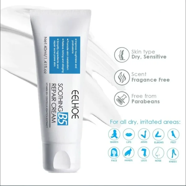 Cicaplast Repair Cream B5 40ml Moisturizer Repair Cream Soothes Redness Itching Nourishes Improve Repair Sunscreen Cream - Image 4