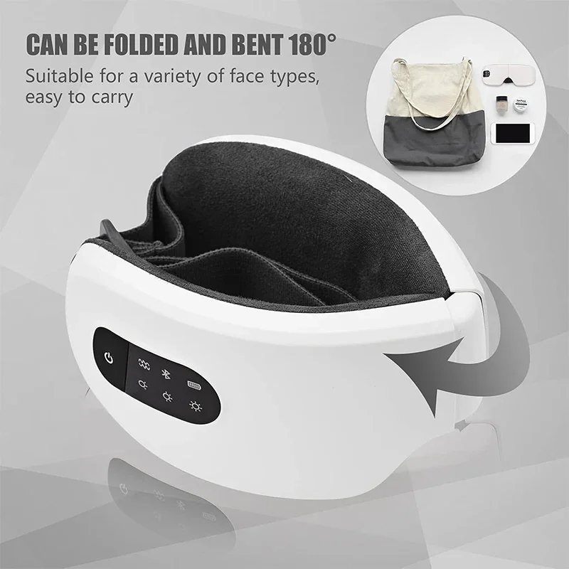 4D Eye Massager Smart Airbag Vibration Eye Care Instrument Hot Compress Bluetooth Eye Massage Glasses Fatigue anti-wrinkle Care - Image 3