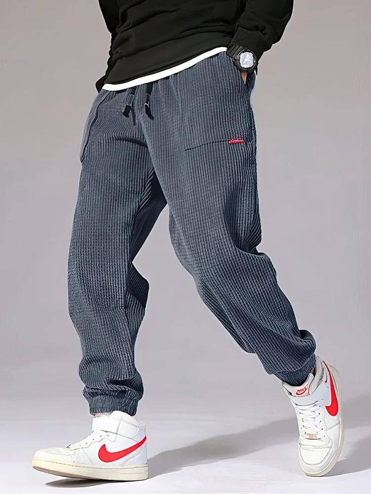 Baggy Corduroy Jogger Pants Men Tech Fleece Sweatpants Man Autumn Winter Casual Harem Pants Male Sport Thermal Trousers - Image 4