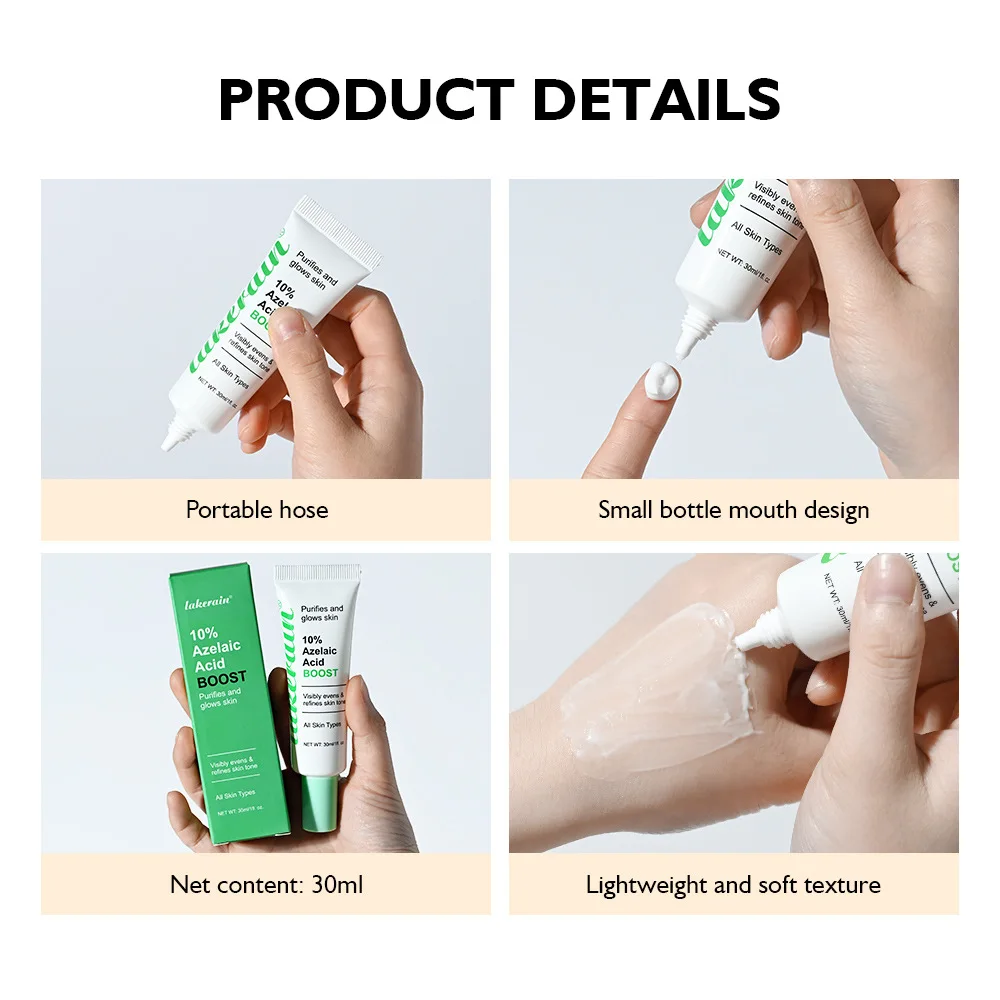 Lakerain Azelaic Acid 10% Serum Lotion Clear Acne Remove Blackheads & Acne Help Moisturize Nourish Facial Cream Essence - Image 3