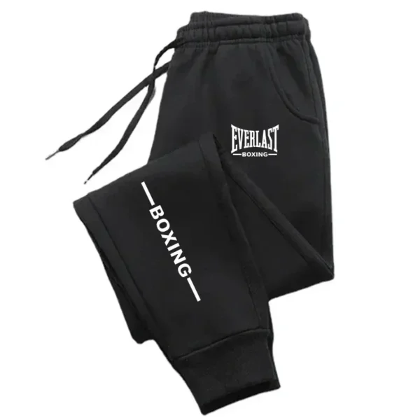 2025 Autumn Winter EVERLAST Printed Running Pants Men Women Outdoor Sports Fitness Pants Jogging Fleece Casual Sports Pants - Image 2