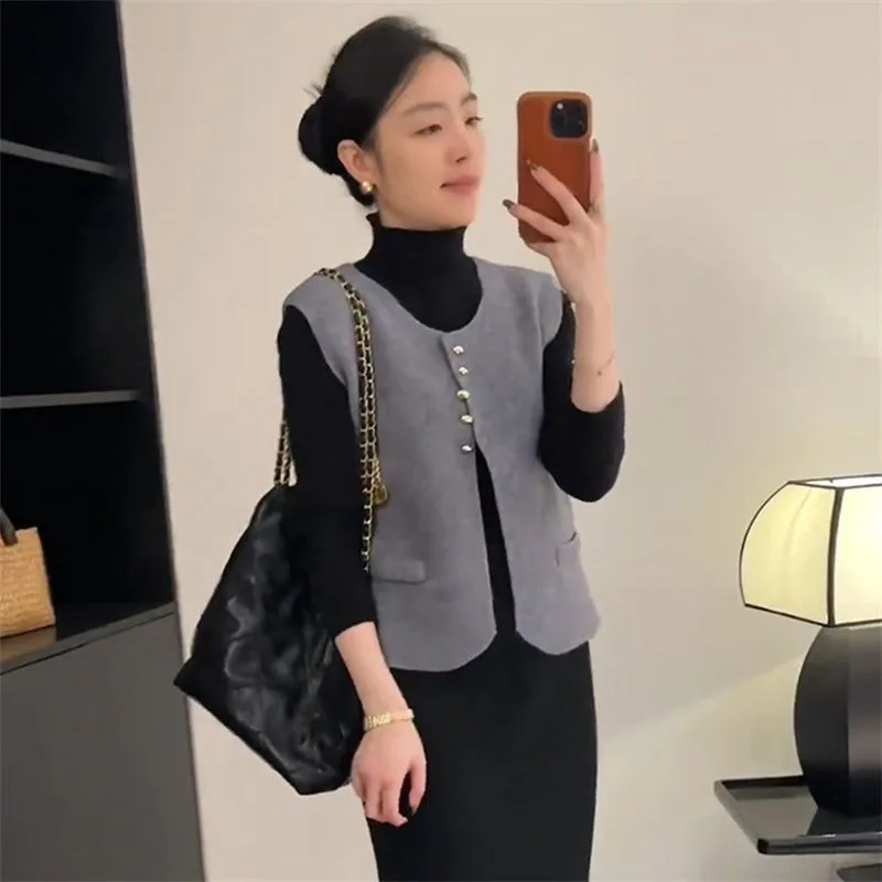 Korean Knitted Vest Women's Spring and Autumn New Collection Shoulder Sweater Slim and Versatile Stylish Jacket Top - Image 6