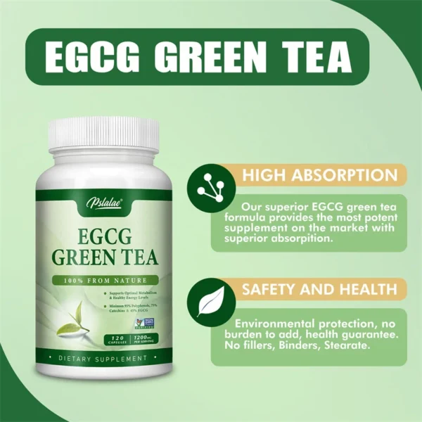 EGCG Green Tea Extract - Boosts Metabolism and Supports Healthy Fat Burning, Increasing Energy and Focus - Image 6