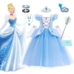 Little Girls Blue Butterfly Cinderella Princess Cosplay Costume Girls Birthday Party Holiday Halloween Fancy Easter Dress