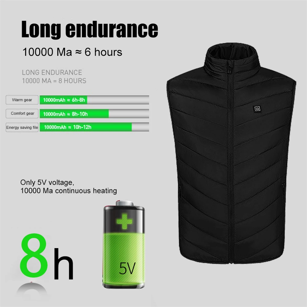 21 Zone Heated Vest Men's Jacket Heated Winter Women's Electric USB Heater Jacket Hunting Vest Winter Heated Jacket Coat M-4XL - Image 5