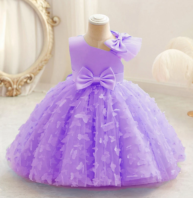 Baby Girls 1st Birthday Baptism Dress Infant Wedding Party Princess Dresses Girl Christening Butterfly Tulle Evening KidsClothes