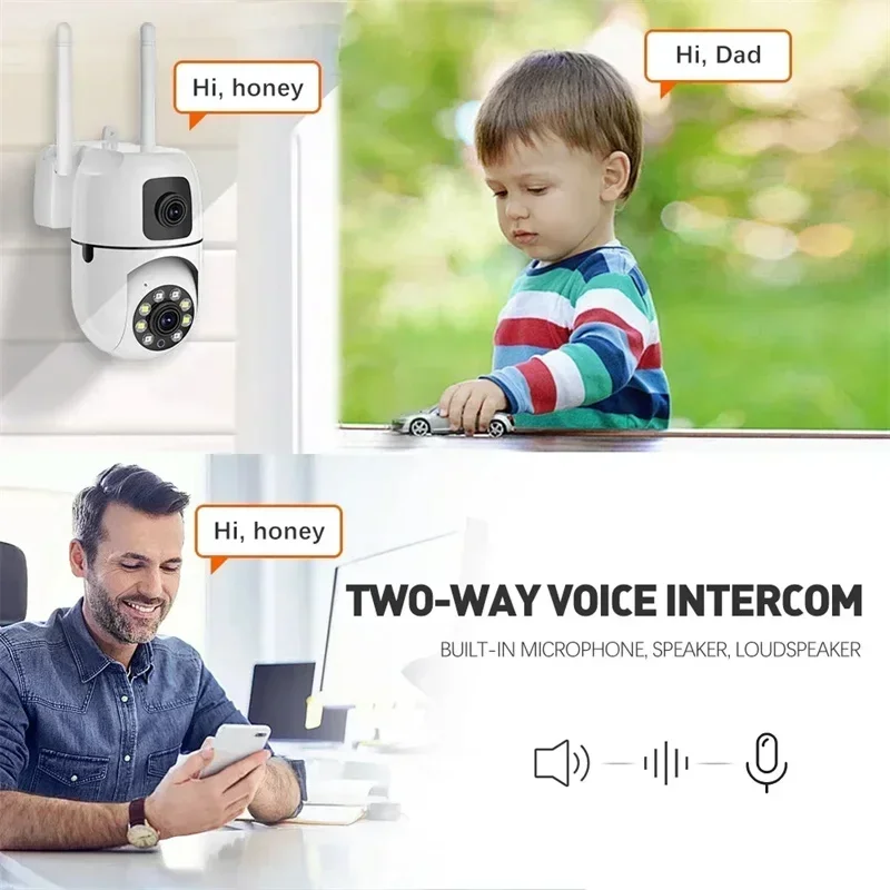 8MP Wifi Camera Dual Lens Security Wireless Outdoor Cameras Two-way Audio Auto Motion Detection Night Vision Home Baby Monitor - Image 5