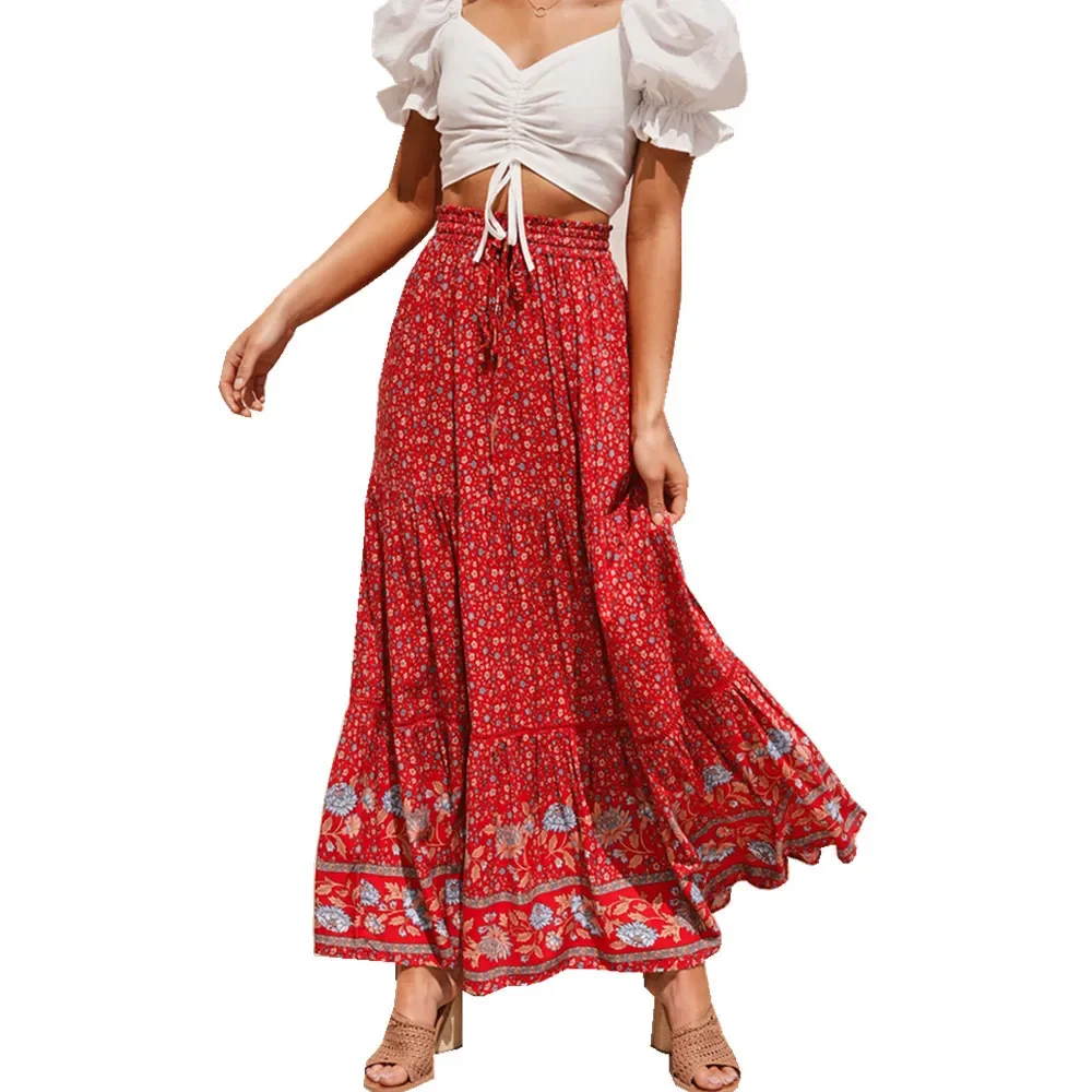 Autumn/Winter New Style Hollow Out Lace People Cotton Maxi Skirt Bohemian Beach Skirt For Women Fashionable Half Length Skirt - Image 5