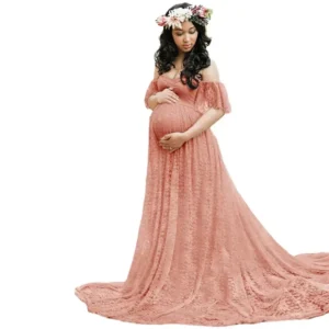 Long Maternity Photography Props Pregnancy Dress Photography Maternity Dresses for Photo Shoot Pregnant Dress Lace Maxi Gown